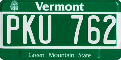 VT license plate PKU762