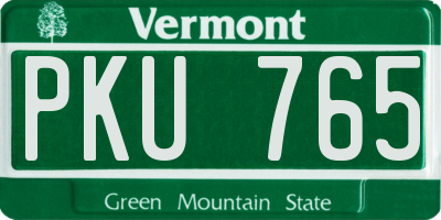 VT license plate PKU765