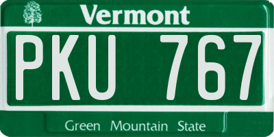 VT license plate PKU767