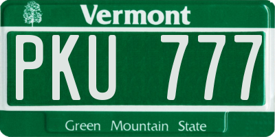 VT license plate PKU777