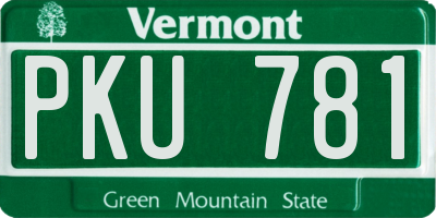 VT license plate PKU781