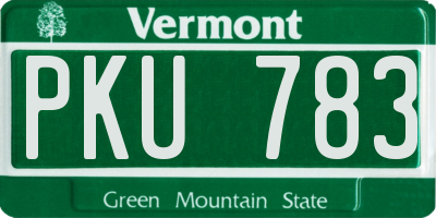 VT license plate PKU783