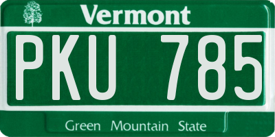 VT license plate PKU785