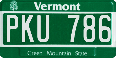 VT license plate PKU786