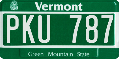 VT license plate PKU787