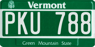 VT license plate PKU788