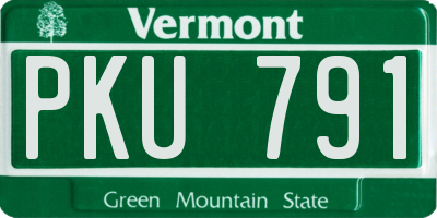 VT license plate PKU791