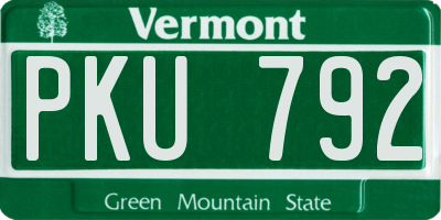 VT license plate PKU792
