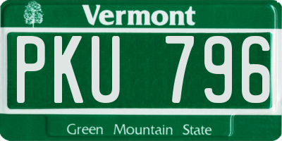 VT license plate PKU796