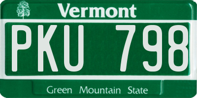 VT license plate PKU798