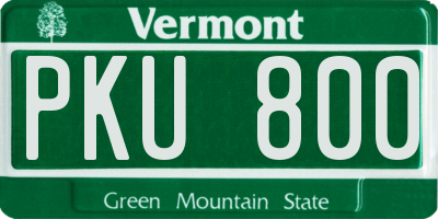 VT license plate PKU800
