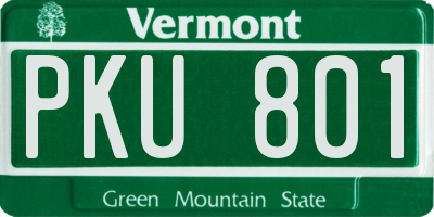VT license plate PKU801