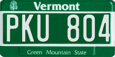 VT license plate PKU804