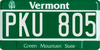 VT license plate PKU805