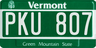 VT license plate PKU807