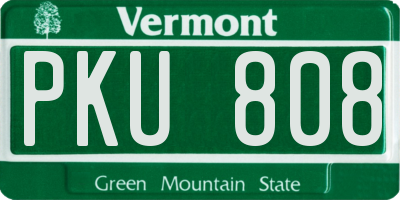 VT license plate PKU808