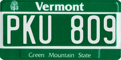 VT license plate PKU809