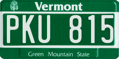 VT license plate PKU815
