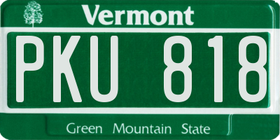 VT license plate PKU818