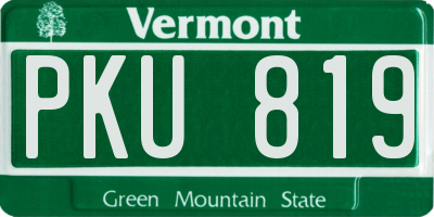 VT license plate PKU819