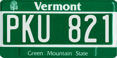 VT license plate PKU821