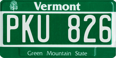 VT license plate PKU826