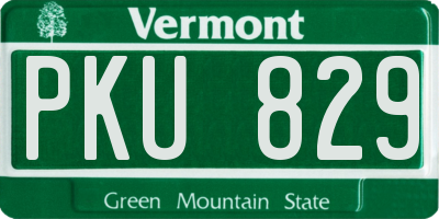 VT license plate PKU829