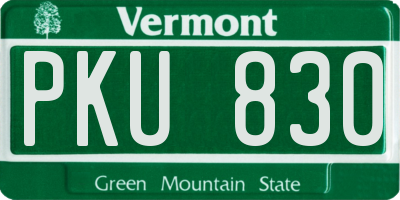 VT license plate PKU830
