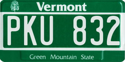 VT license plate PKU832