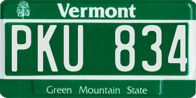 VT license plate PKU834
