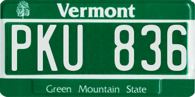 VT license plate PKU836