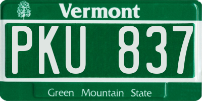 VT license plate PKU837