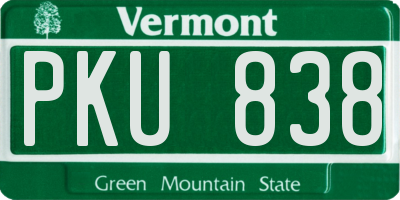 VT license plate PKU838