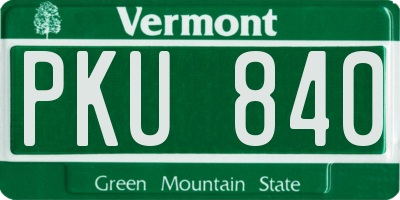 VT license plate PKU840