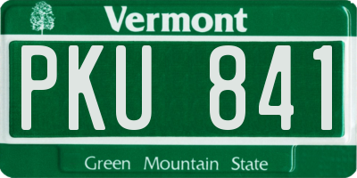 VT license plate PKU841