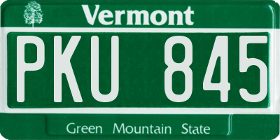 VT license plate PKU845
