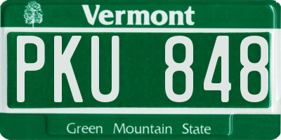 VT license plate PKU848