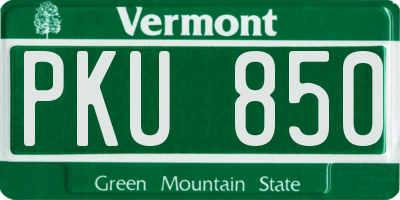 VT license plate PKU850