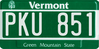 VT license plate PKU851