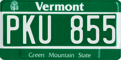 VT license plate PKU855