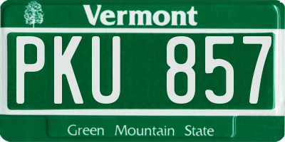 VT license plate PKU857