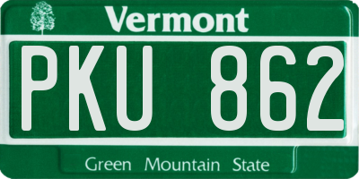 VT license plate PKU862