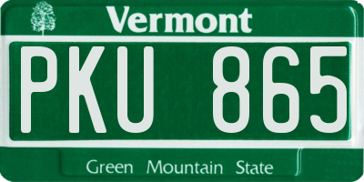 VT license plate PKU865