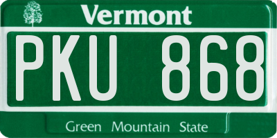VT license plate PKU868