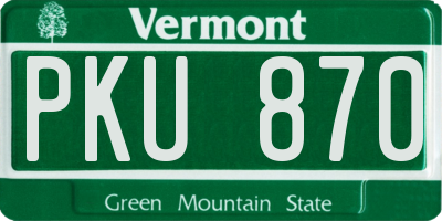 VT license plate PKU870