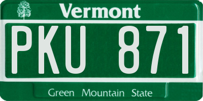 VT license plate PKU871