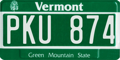 VT license plate PKU874
