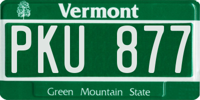 VT license plate PKU877