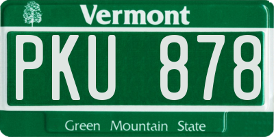 VT license plate PKU878