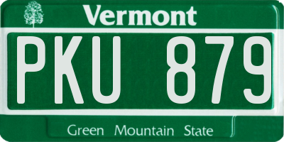 VT license plate PKU879